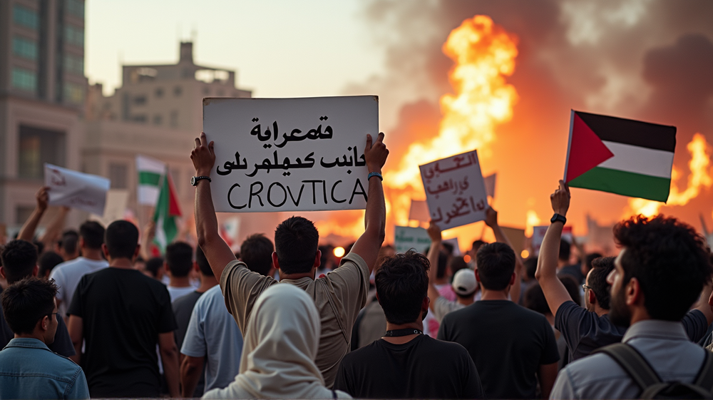 गाज़ा में इज़राइल की कारवाईयों के खिलाफ यमन में हजारों लोग प्रदर्शन करते हुए