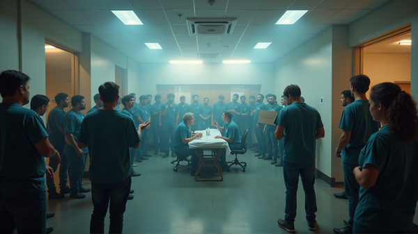 आंदोलनकारियों ने एट्रियम हेल्थ बोर्ड पर धावा बोला: आवास और यूनियन अधिकारों की मांग